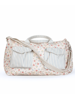 Mala Com Bolsos | Florzinhas Botânicas + Listrado Azul Claro