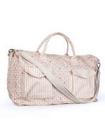 Mala Com Bolsos | Floral Vichy Botânico + Listrado Rose