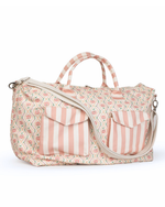 Mala Com Bolsos | Floral Losango Botânico + Listrado Rose