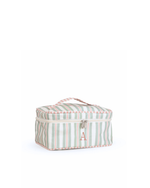Necessaire Frasqueira | Listrado 2 Cores Verde Menta E Rose + Listrado Rose