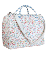 Mala Baby | Floral Botânico + Listrado Azul Claro