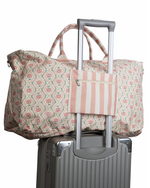 Mala Com Bolsos | Floral Losango Botânico + Listrado Rose