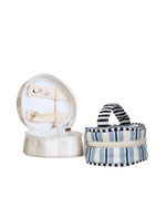 Porta Jóias | Listrado 2 Cores Azul Claro E Azul Marinho + Listrado Azul Marinho