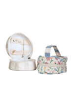 Porta Jóias | Floral Botânico + Listrado Azul Claro
