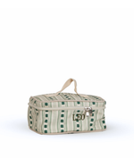 Necessaire Frasqueira Com Bordado LEO | Geométrico Verde Menta
