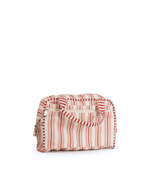 Necessaire Malinha | Listrado 2 Cores Rose E Vermelho + Listrado Vermelho