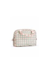 Necessaire Malinha | Xadrez 2 Cores Verde Menta E Rose + Listrado Rose