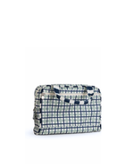 Necessaire Malinha | Xadrez 2 Cores Verde Menta E Azul Marinho + Listrado Azul Marinho