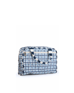 Necessaire Malinha | Xadrez 2 Cores Azul Claro E Azul Marinho + Listrado  Azul Marinho