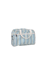 Necessaire Malinha | Listrado 3 Cores Azul E Verde