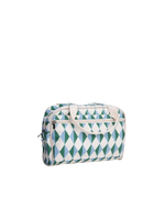 Necessaire Malinha | Losango 2 Cores Azul Claro E Verde Escuro