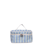 Necessaire Frasqueira | Listrado 2 Cores Azul Claro E Verde Escuro