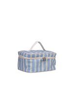 Necessaire Frasqueira | Listrado 2 Cores Azul Claro E Verde Escuro