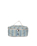 Necessaire Frasqueira | Listrado 3 Cores Azul E Verde