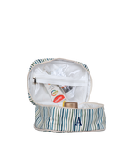 Necessaire Frasqueira | Listrado 3 Cores Azul E Verde