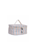 Necessaire Frasqueira | Listrado Azul Claro E Vermelho