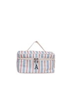 Necessaire Frasqueira | Listrado Azul Claro E Vermelho