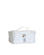 Necessaire Frasqueira | Losango Azul Claro E Florzinhas
