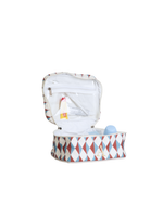 Necessaire Frasqueira | Losango Azul Claro E Terra