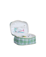 Necessaire Frasqueira | Xadrez 2 Cores Azul Claro E Verde Escuro