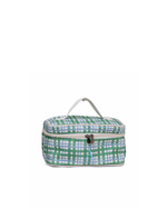 Necessaire Frasqueira | Xadrez 2 Cores Azul Claro E Verde Escuro