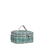 Necessaire Frasqueira | Xadrez 2 Cores Azul Claro E Verde Escuro