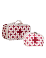 Necessaire Remédios | Mini Losango Vinho E Rose