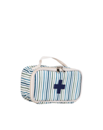 Necessaire Remédios | Listrado 3 Cores Azul E Verde