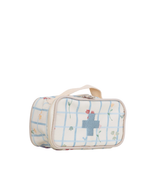 Necessaire Remédios | Collab Tom - Xadrez Azul Com Flores