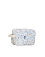 Necessaire Estojo | Losango Azul Claro E Florzinhas