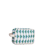 Necessaire Estojo | Losango 2 Cores Azul Claro E Verde Escuro