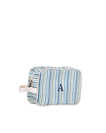 Necessaire Estojo | Listrado 3 Cores Azul E Verde