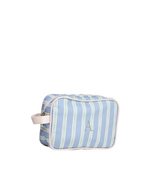 Necessaire Estojo | Listrado 2 Cores Azul Claro E Verde Escuro