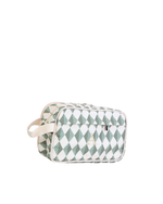 Necessaire Estojo Dupla | Losango Verde Escuro E Verde Menta