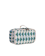 Necessaire Maquiagem Dupla  | Losango 2 Cores Azul Claro E Verde Escuro