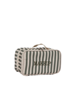 Necessaire Maquiagem Dupla | Listrado Verde Escuro