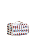 Necessaire Maquiagem Dupla | Losango Azul Claro E Terra