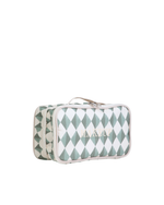 Necessaire Maquiagem Dupla | Losango Verde Escuro E Verde Menta