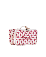 Necessaire Maquiagem Dupla | Mini Losango Vinho E Rose