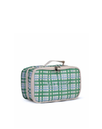 Necessaire Maquiagem Dupla | Xadrez 2 Cores Azul Claro E Verde Escuro