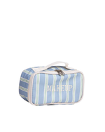 Necessaire Maquiagem | Listrado 2 Cores Azul Claro E Verde Escuro