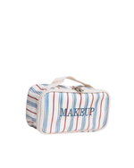 Necessaire Maquiagem | Listrado Azul Claro E Vermelho
