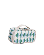 Necessaire Maquiagem | Losango 2 Cores Azul Claro E Verde Escuro