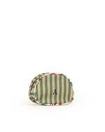 Necessaire Meia Lua | Collab Mobiletti - Listrado Verde Escuro E Verde Claro + Estampa