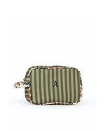 Necessaire Estojo | Collab Mobiletti - Listrado Verde Escuro E Verde Claro + Estampa