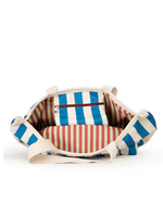 Bolsa Sacolona | Collab Mobiletti - Listrado Azul E Cru + Listrado Verde E Vinho