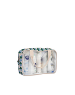 Necessaire Com Visor | Losango 2 Cores Azul Claro E Verde Escuro