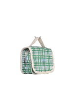 Necessaire Cabide | Xadrez 2 Cores Azul Claro E Verde Escuro