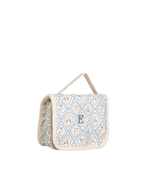 Necessaire Cabide | Losango Azul Claro E Florzinhas