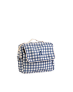 Necessaire 2 Zíperes | Xadrez Azul Marinho
